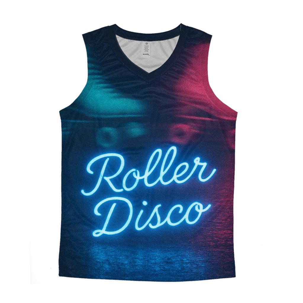 Retro Roller Rink Neon Lights sports performance tank tops