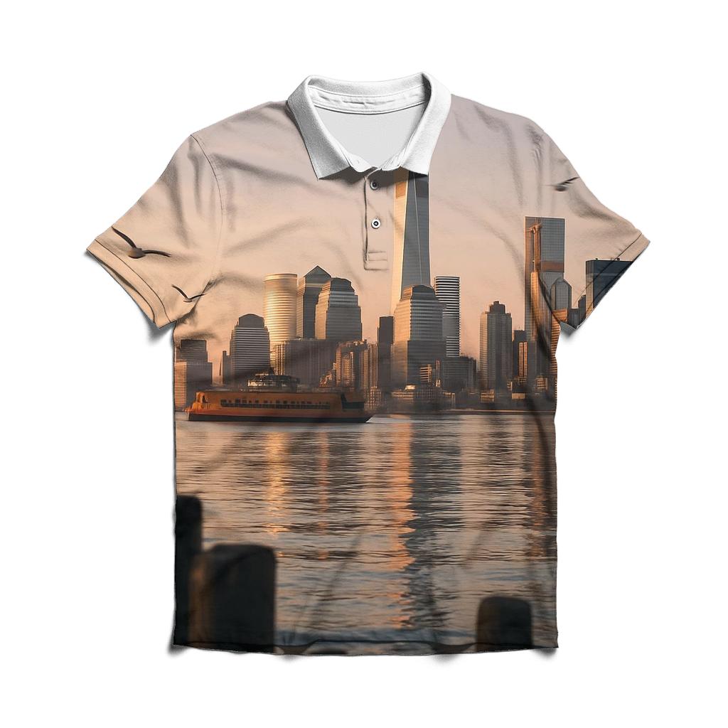 Sunrise Reflections On The East River classic pique polos