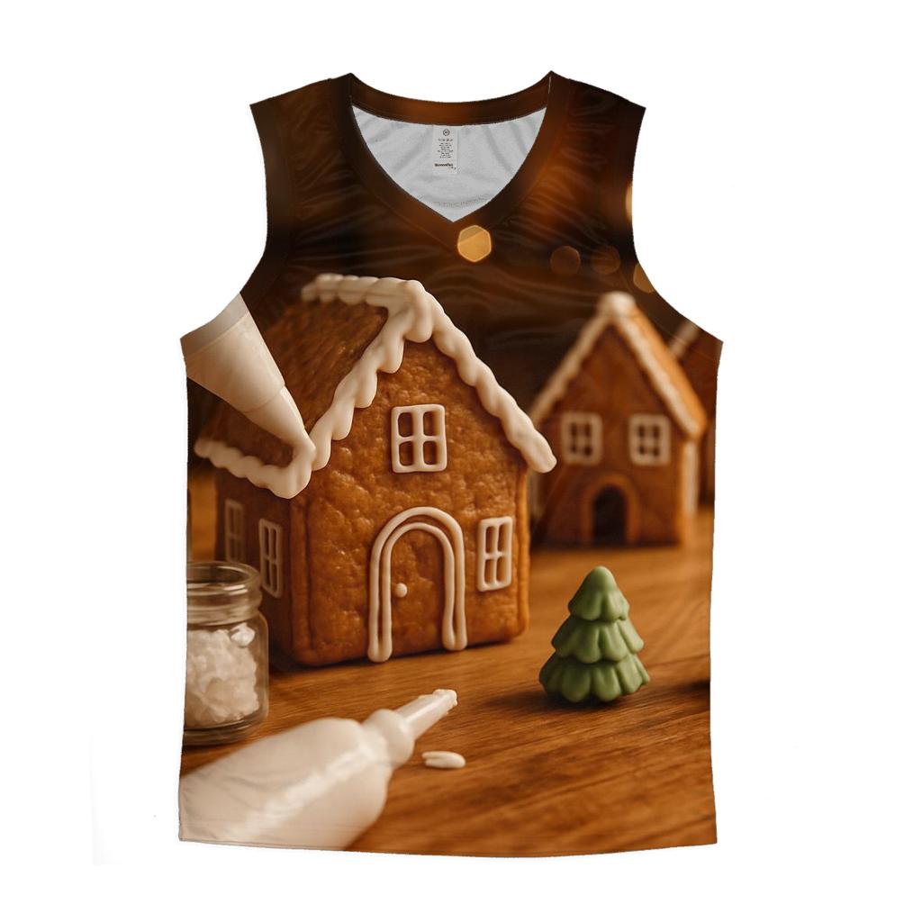 Gingerbread Workshop Glow cotton sleeveless tops