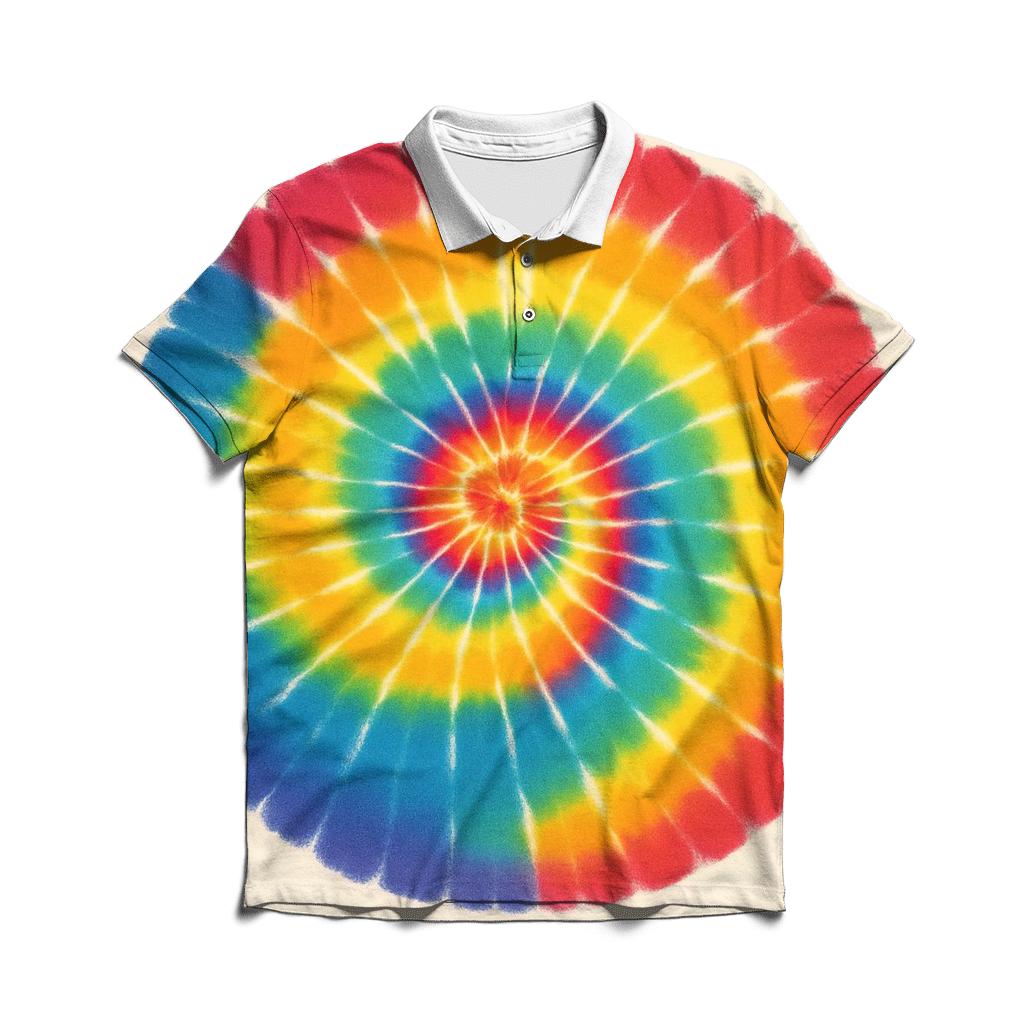 Rainbow Spiral Panel custom polo shirts