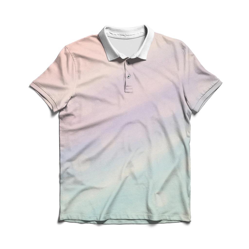 Pastel Cloud Drift casual sports polo shirts