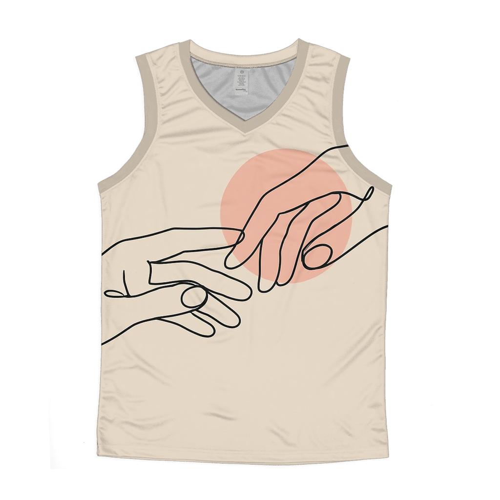 Minimalist Line Art Hands custom tank tops