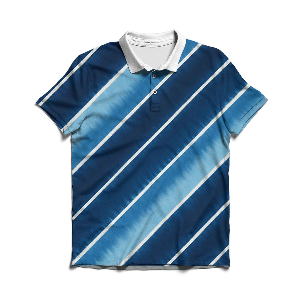 Indigo Arashi Diagonals personalized polo shirts