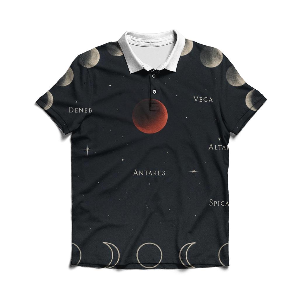 Lunar Eclipse Shadow Study personalized polo shirts