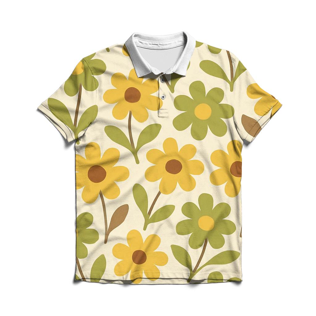 Mellow Groove Florals branded logo polo shirts