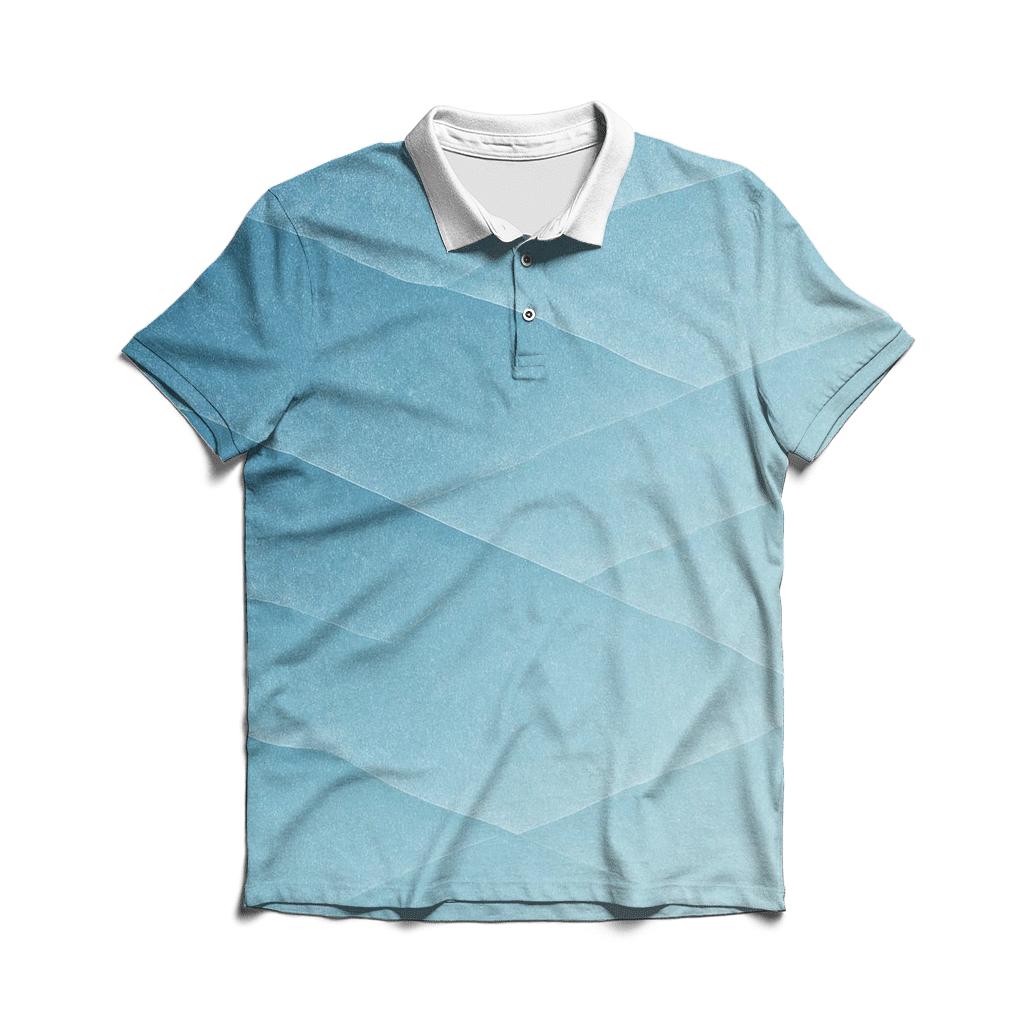 Glacier Blue Transition custom polo shirts
