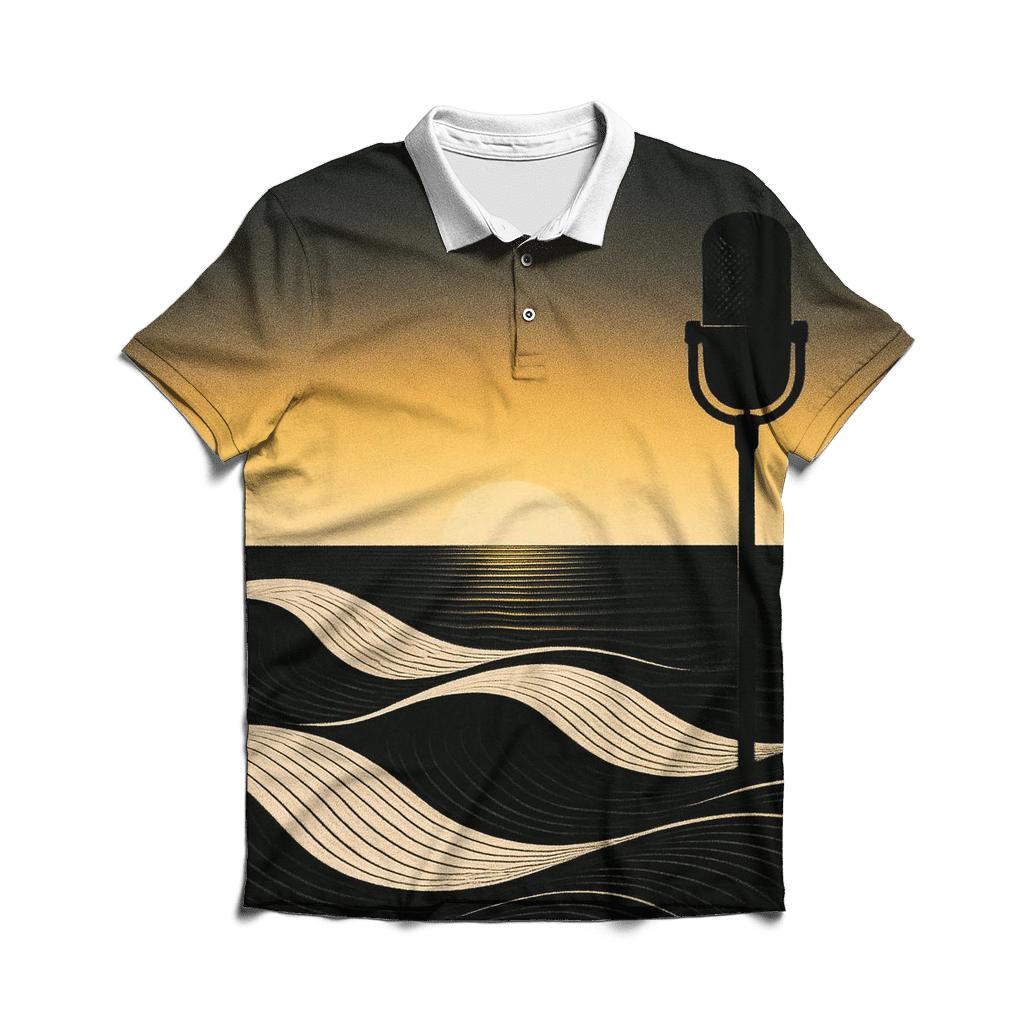 Vinyl Wave Horizon embroidered polo tops