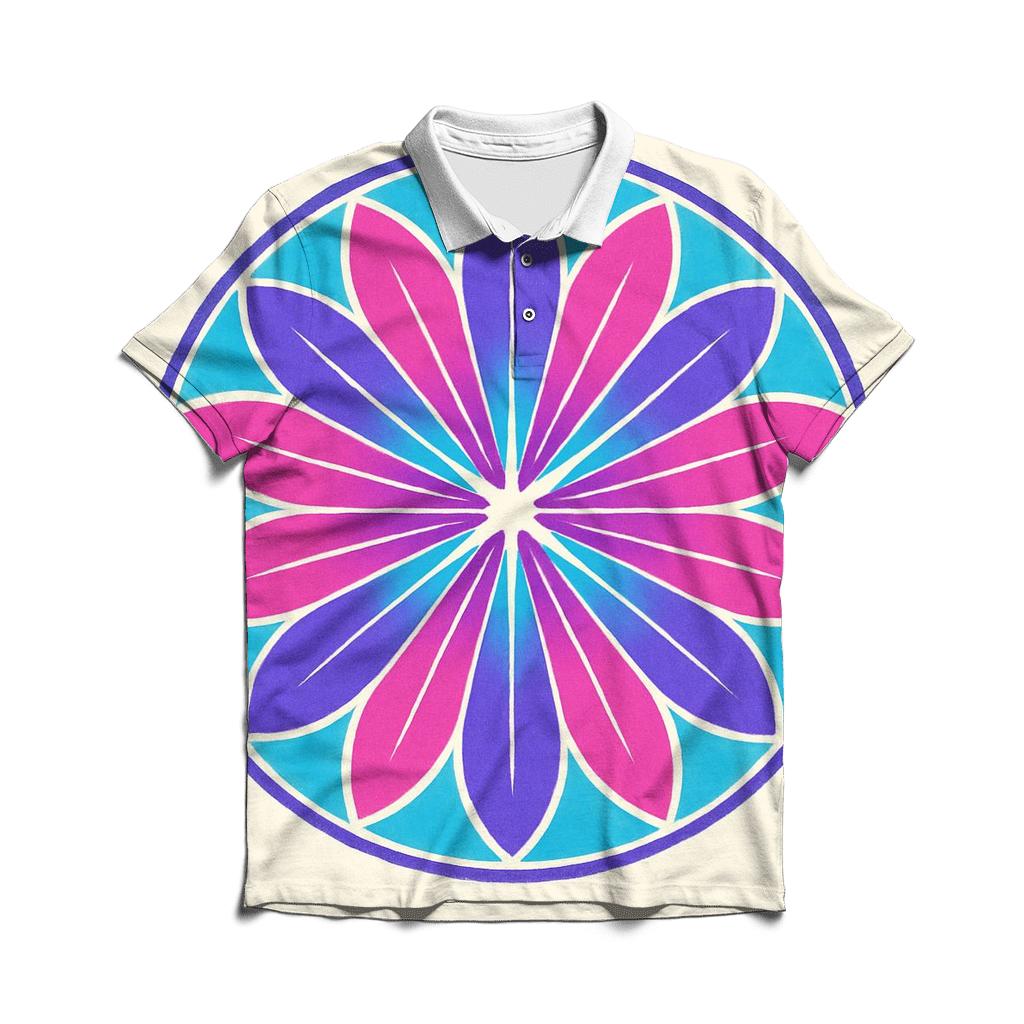 Mandala Sunburst Panel custom polo shirts