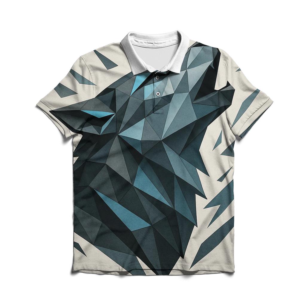 Abstract Geometric Wolf premium cotton polo shirts