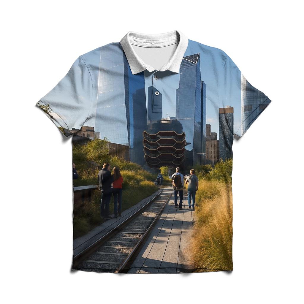 Sunlit High Line Perspective To Hudson Yards embroidered polo tops