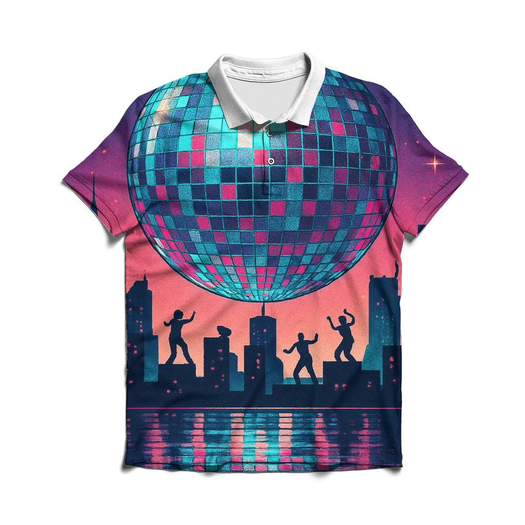 Disco Dot Skyline custom polo shirts