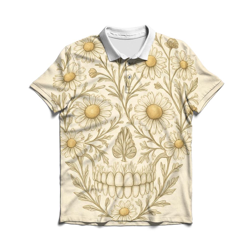 Floral Skull Chamomile classic pique polos
