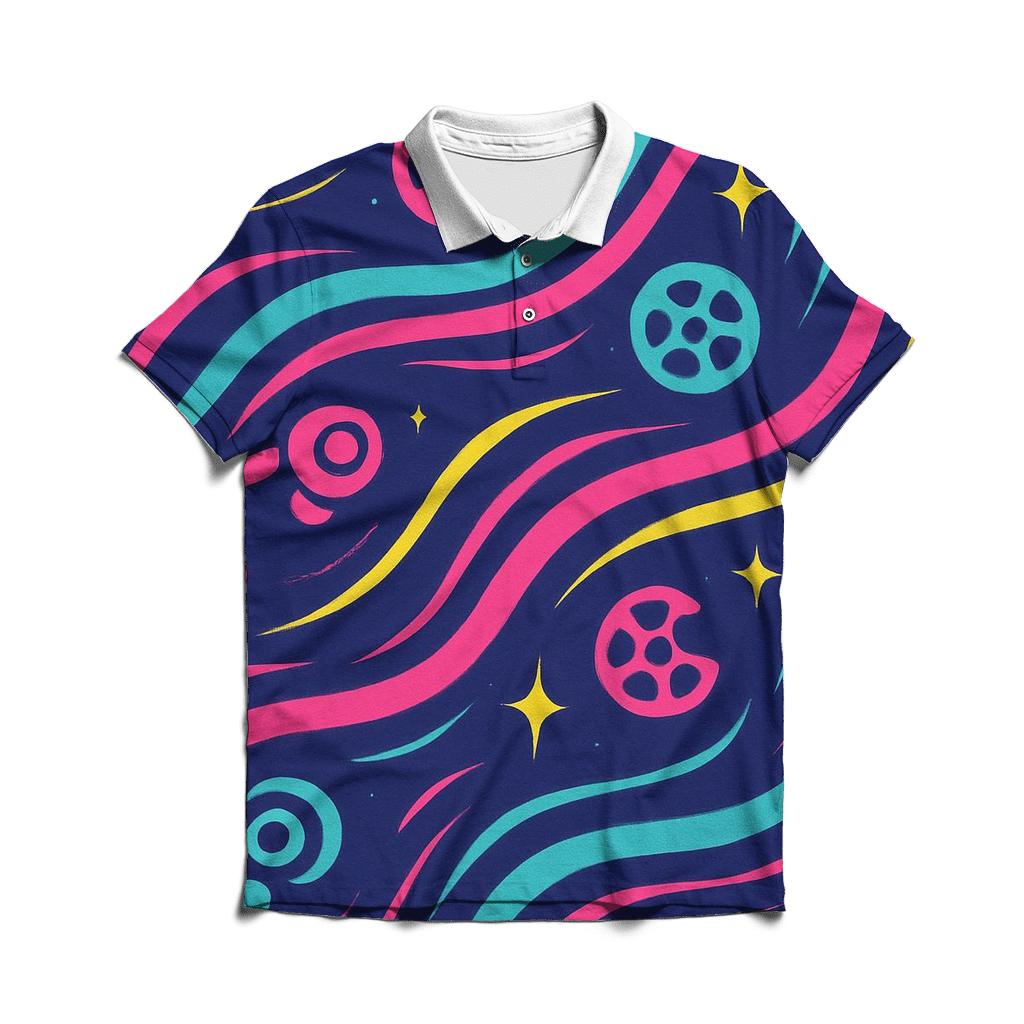 Cosmic Roller Rink casual sports polo shirts