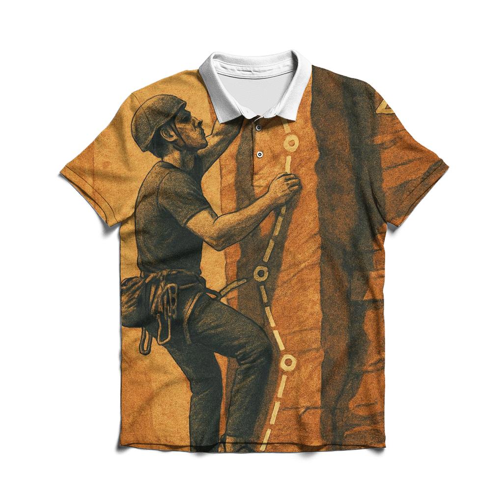 Climbing Route Lines classic pique polos