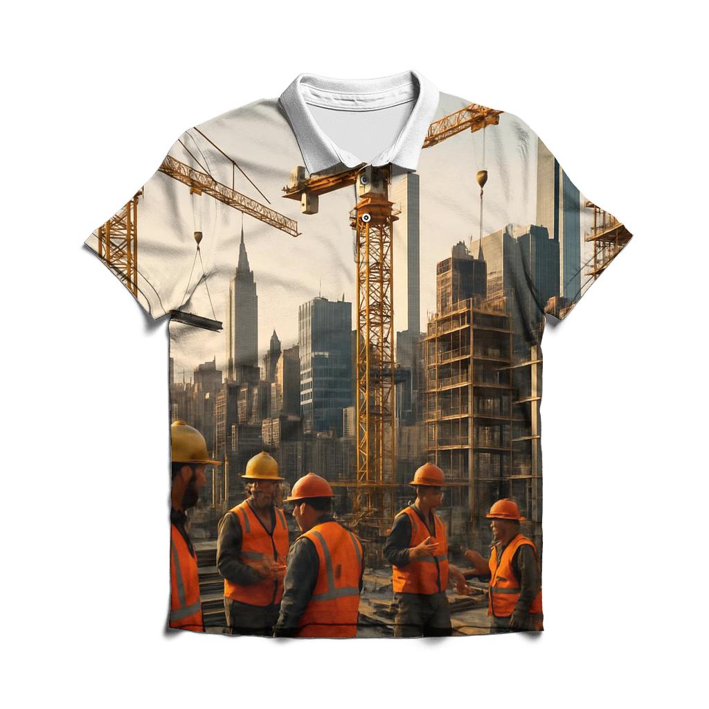 Late Afternoon Construction Ballet In Midtown custom polo shirts