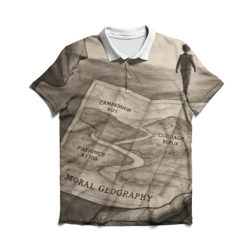 The Silent Map embroidered polo tops