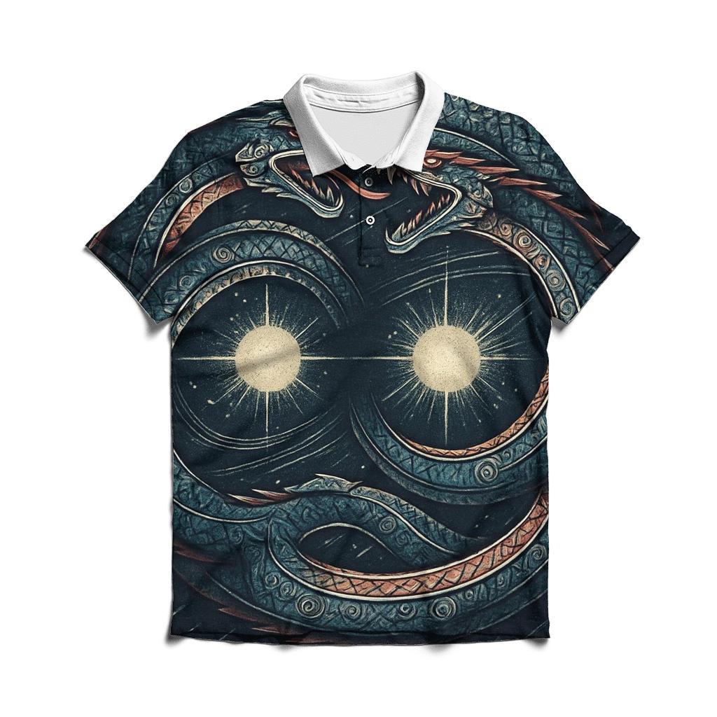Binary Star Ouroboros Duel custom polo shirts