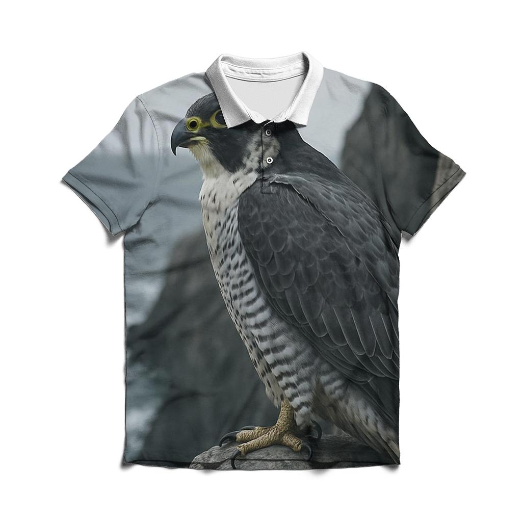 Cliffside Nestwatch — Peregrine Falcon custom polo shirts
