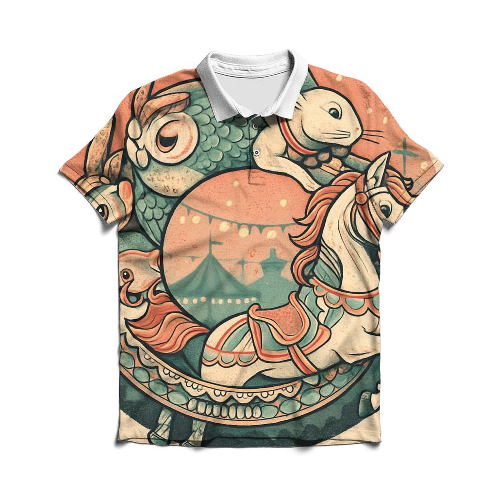 Childhood Memory Ouroboros Carousel custom polo shirts