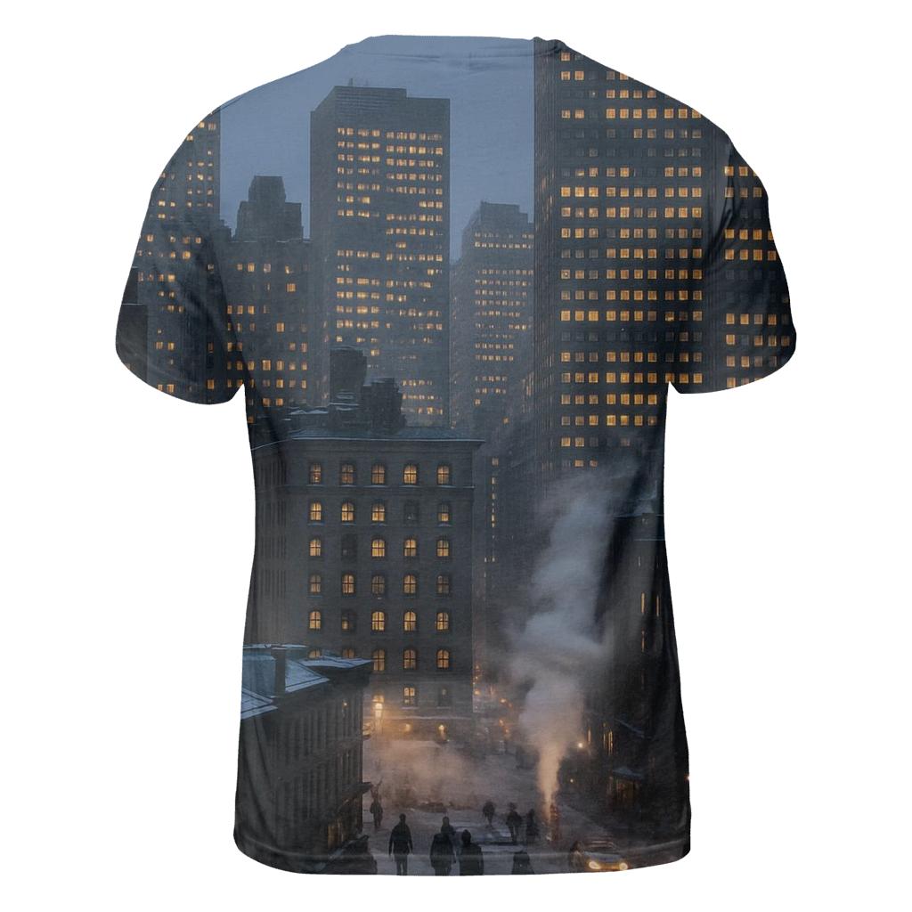 Winter Twilight Over The Financial District custom all-over print shirts