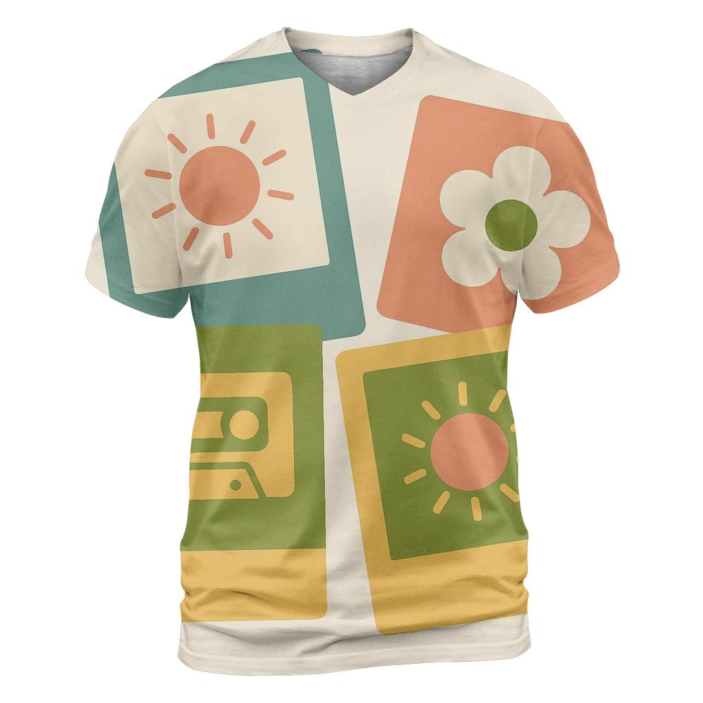 Polaroid Daydreams vibrant all-over design tees