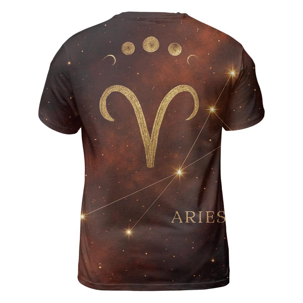 Aries Rising Constellation Map creative print fashion shirts