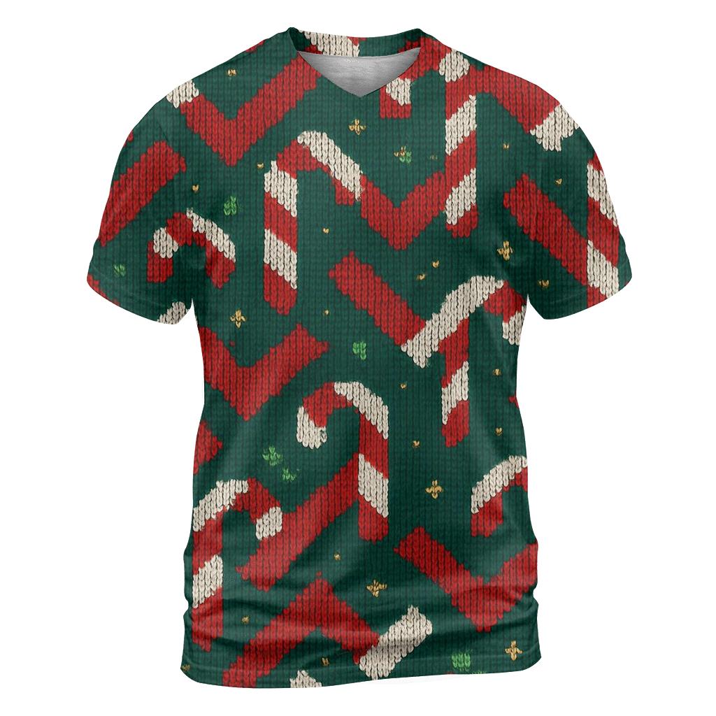 Candy Cane Herringbone Design personalized full print shirts