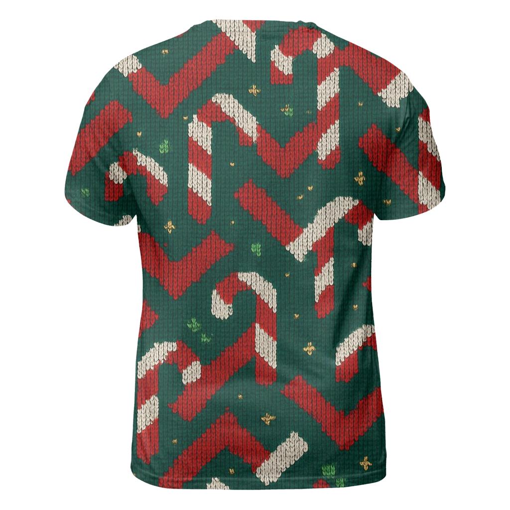 Candy Cane Herringbone Design personalized full print shirts