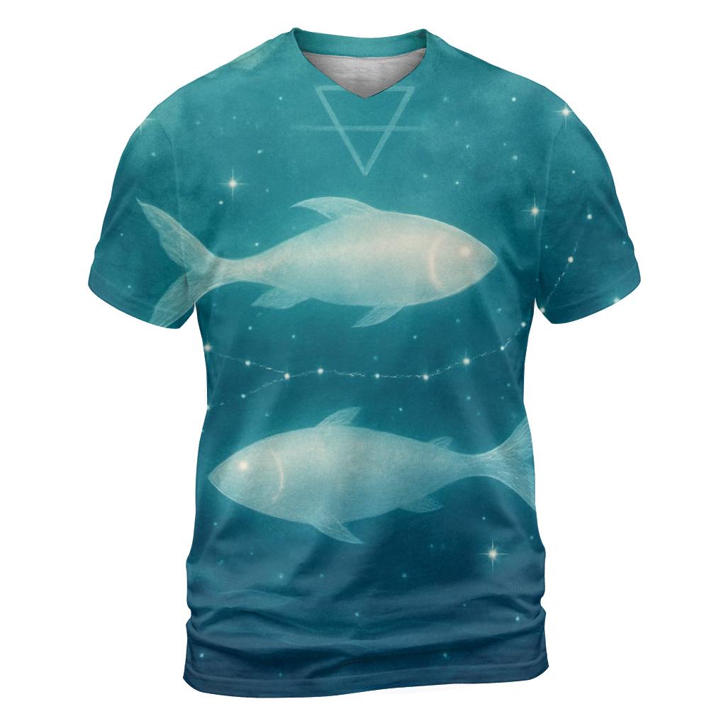 Pisces Twin Current Dream Scene statement graphic shirts