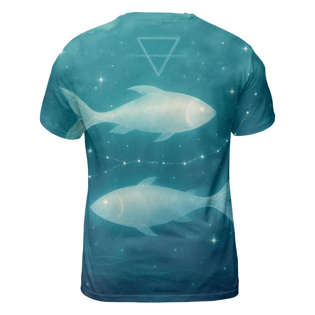 Pisces Twin Current Dream Scene statement graphic shirts