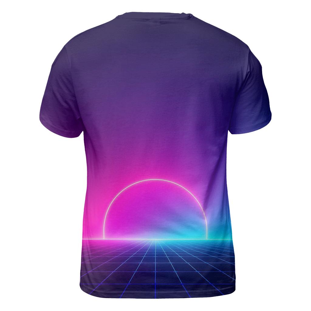 Neon Grid Horizon statement graphic shirts
