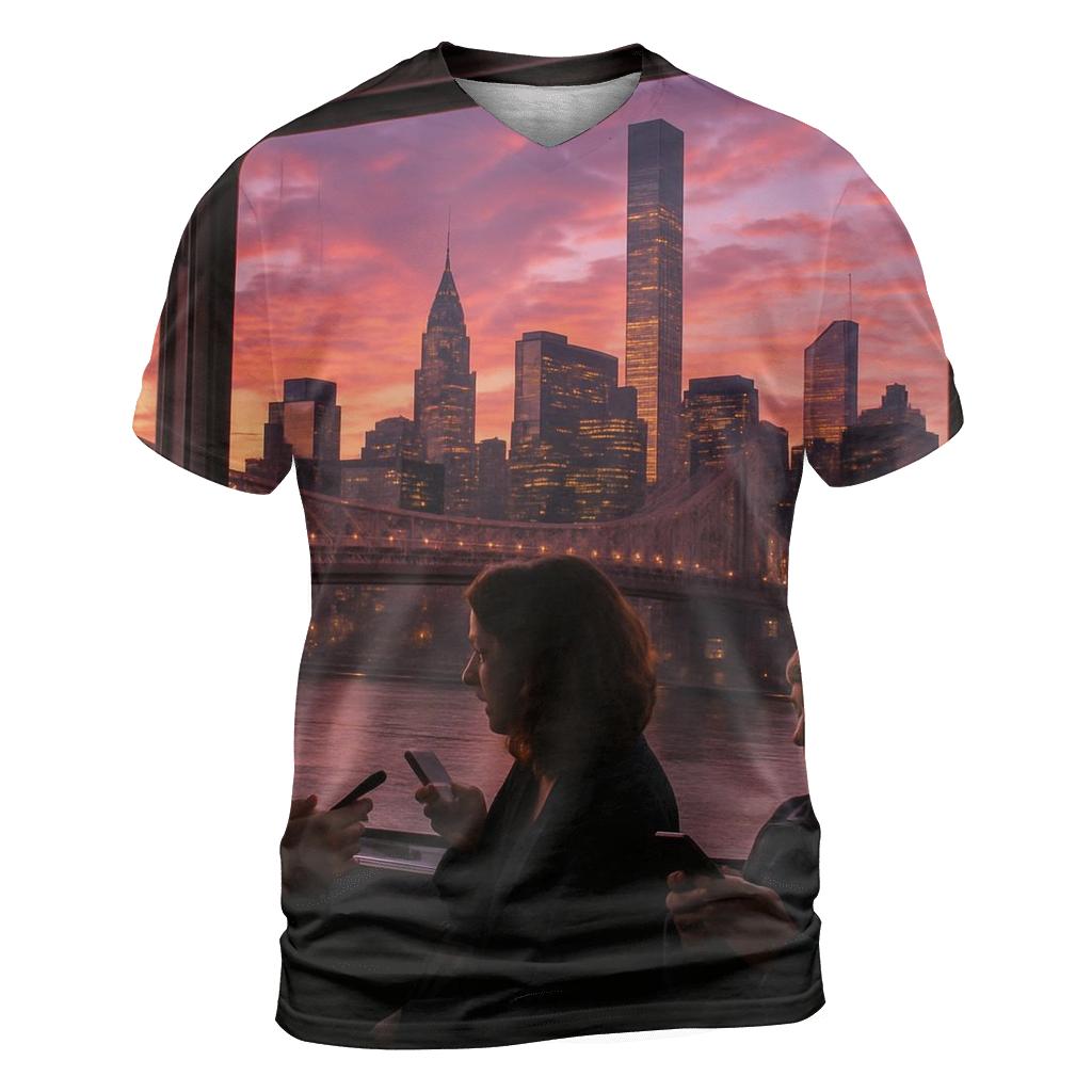 Sunset From Roosevelt Island Tram artistic all-over print tops