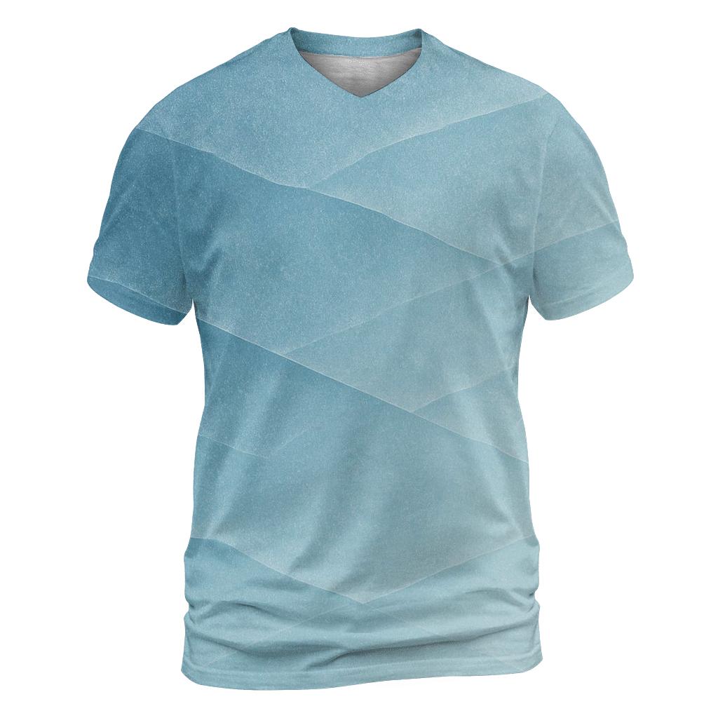 Glacier Blue Transition artistic all-over print tops