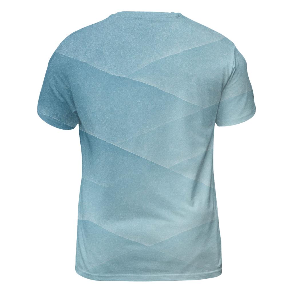 Glacier Blue Transition artistic all-over print tops
