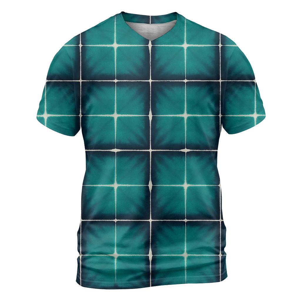 Itajime Checkerboard vibrant all-over design tees