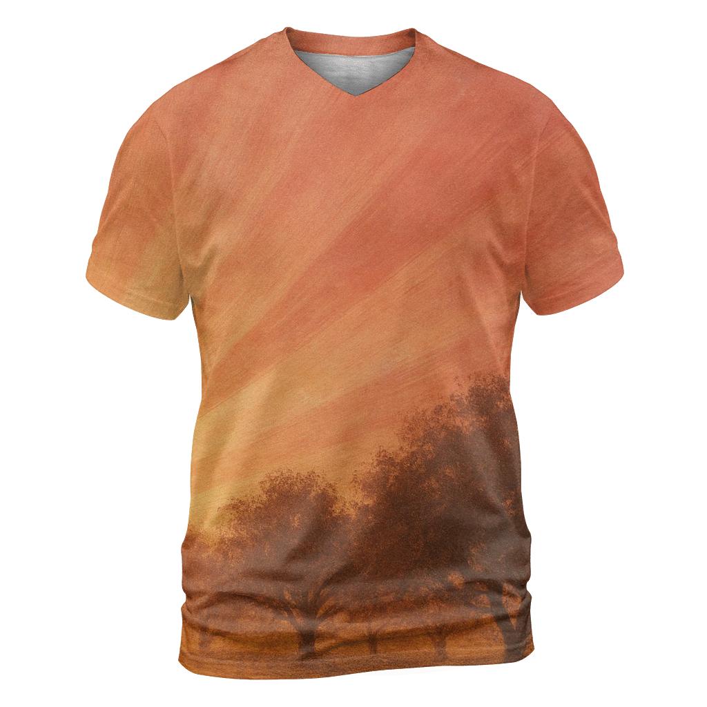 Sunset Orchard Sweep creative print fashion shirts