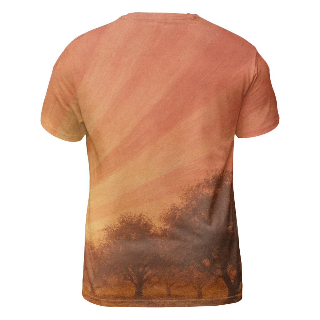 Sunset Orchard Sweep creative print fashion shirts