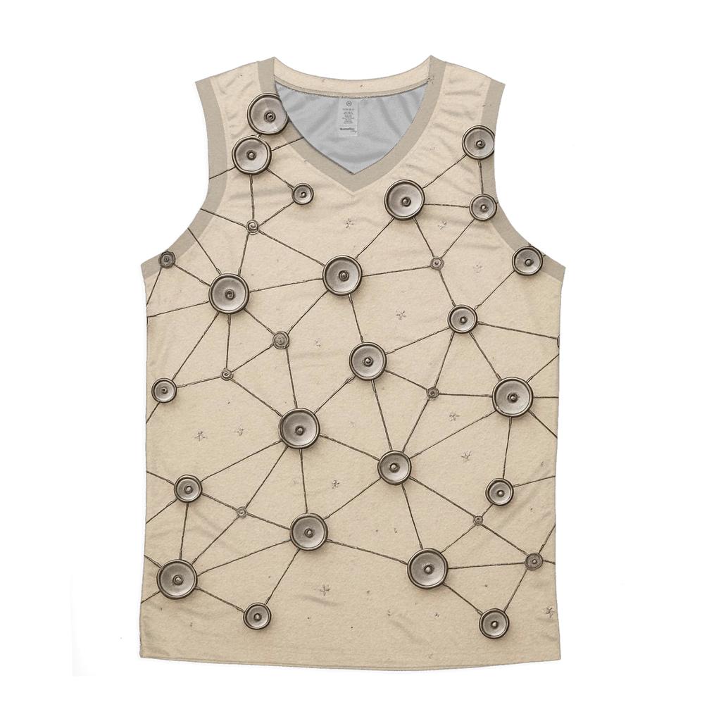 Sequin Constellation Map graphic print tank tops