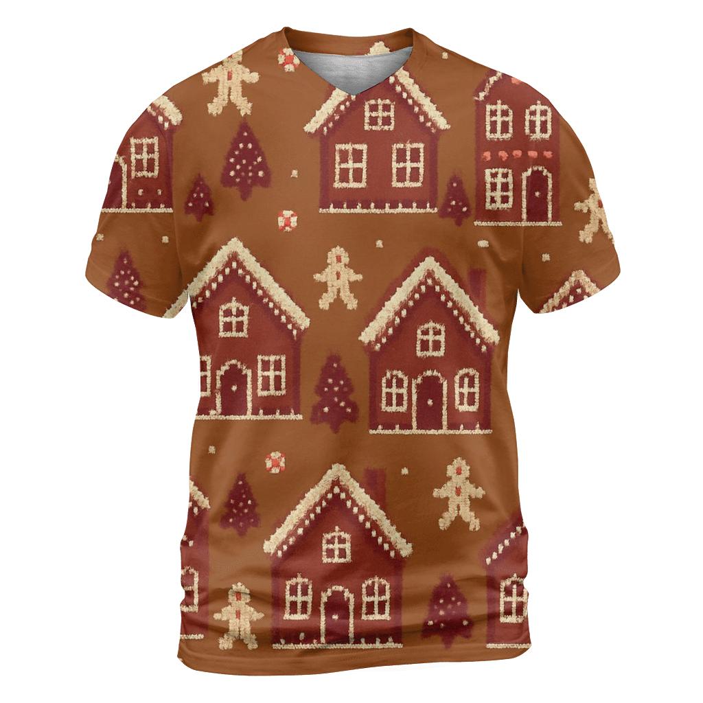 Gingerbread Village Parade Design custom all-over print shirts