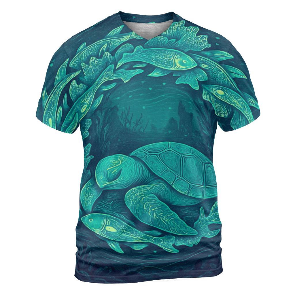 Bioluminescent Reef Ouroboros custom all-over print shirts