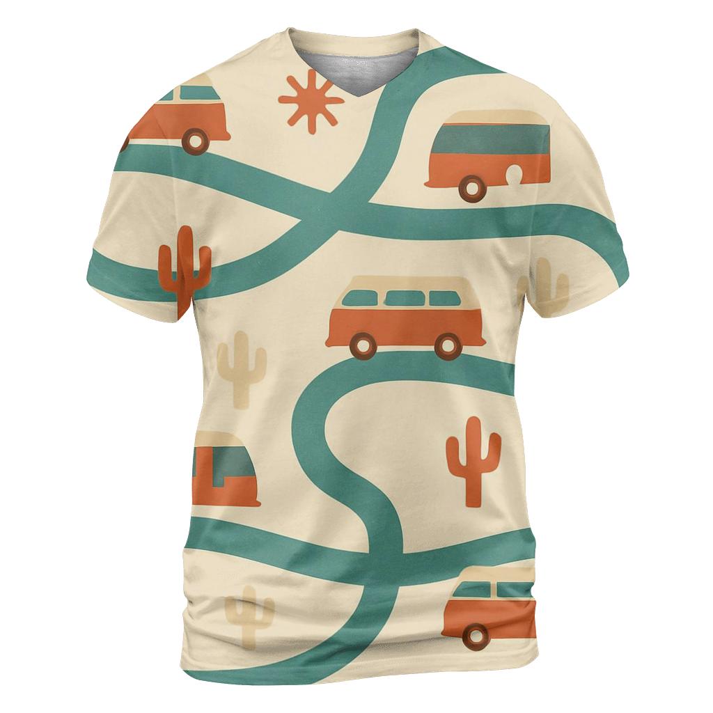 Retro Road Trip Map statement graphic shirts