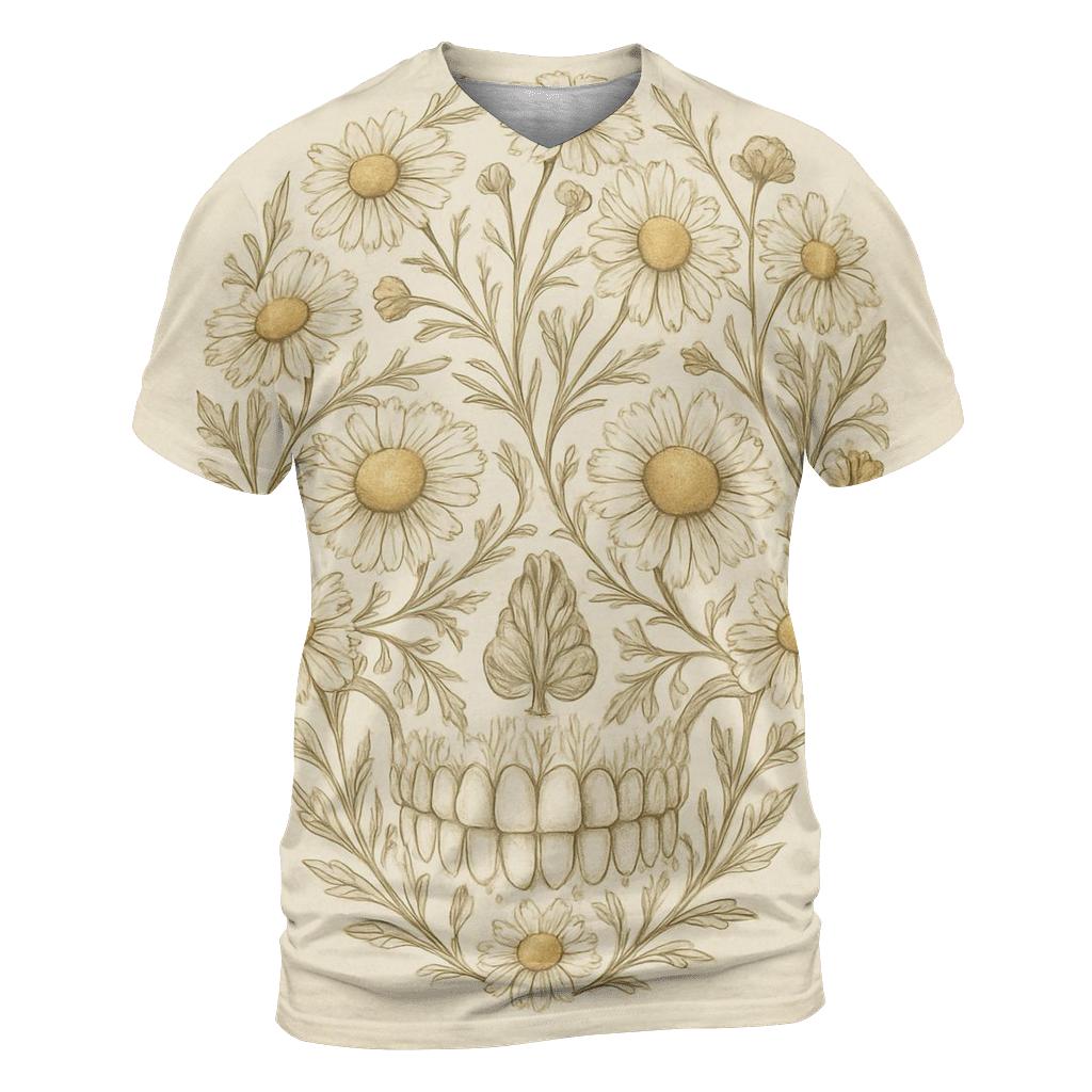 Floral Skull Chamomile designer pattern shirts