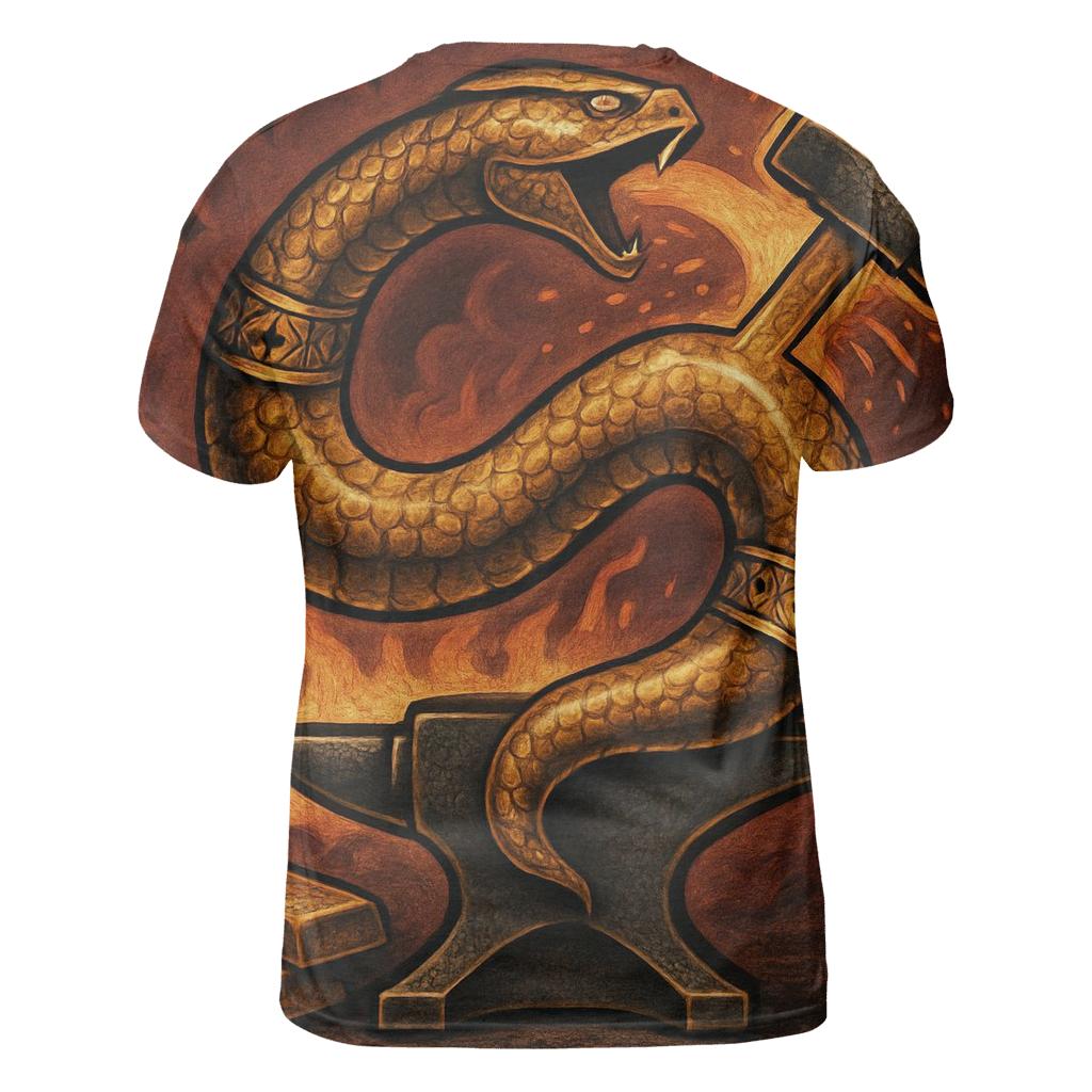 Auric Forge Ouroboros Emblem artistic all-over print tops