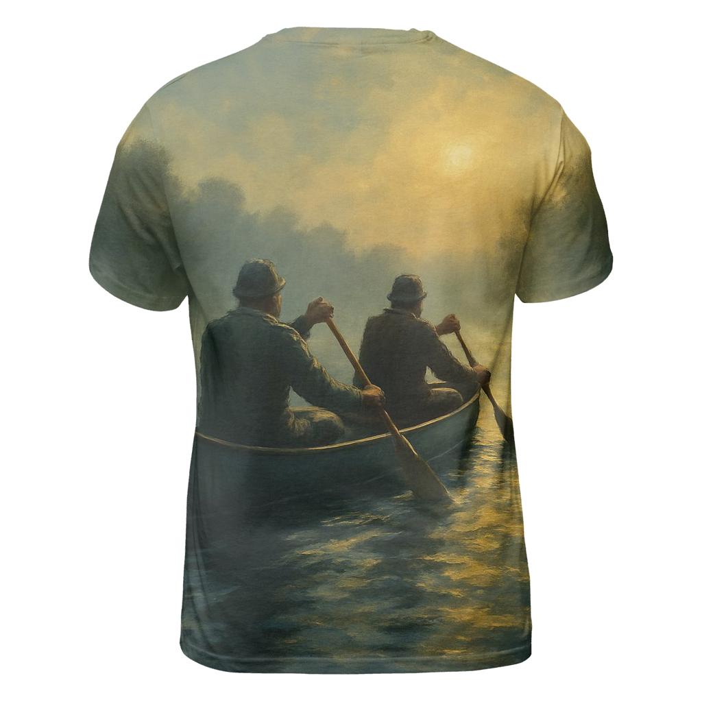 River Sprint Canoe vibrant all-over design tees