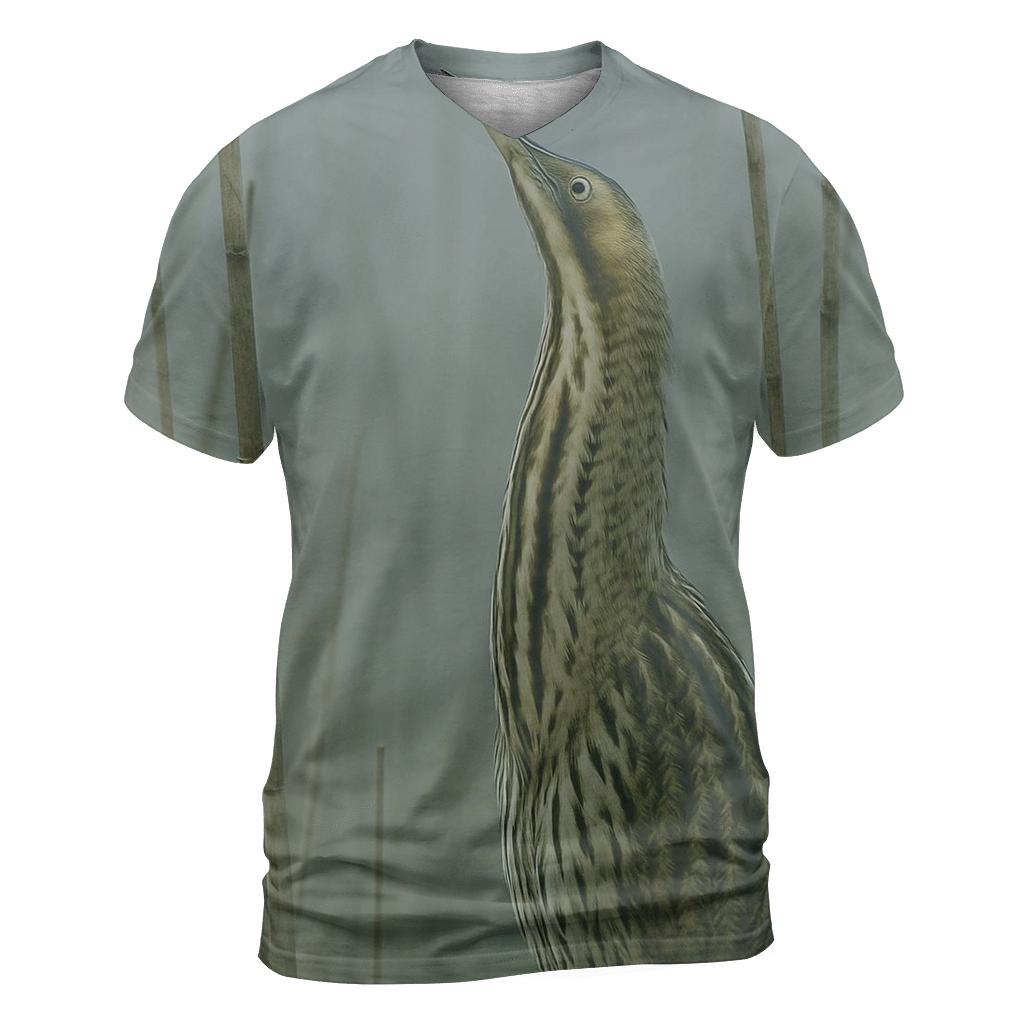 Marsh Whisper — Bittern Concealment vibrant all-over design tees
