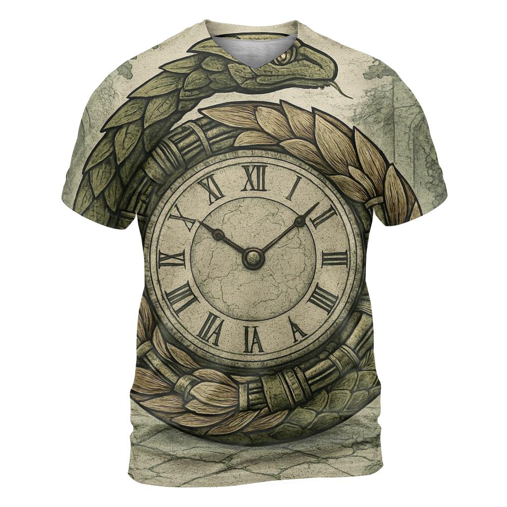 Clockwork Garden Ouroboros Clockface statement graphic shirts