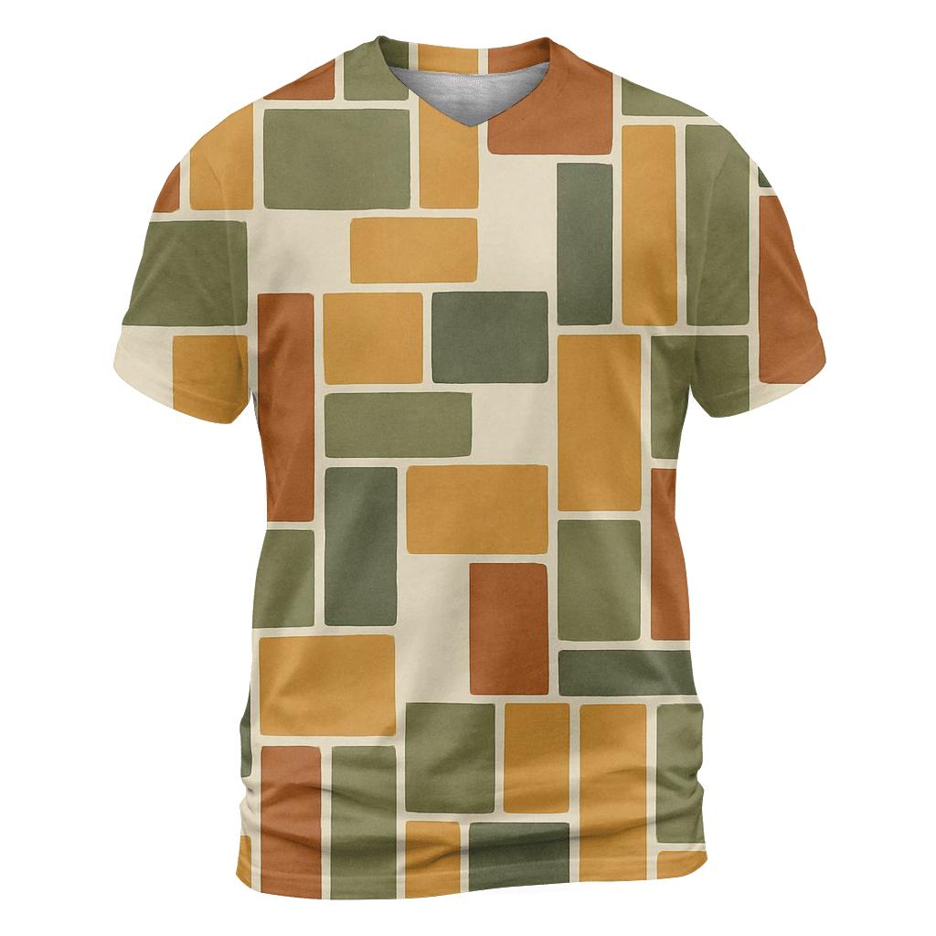 Earth House Mosaic vibrant all-over design tees