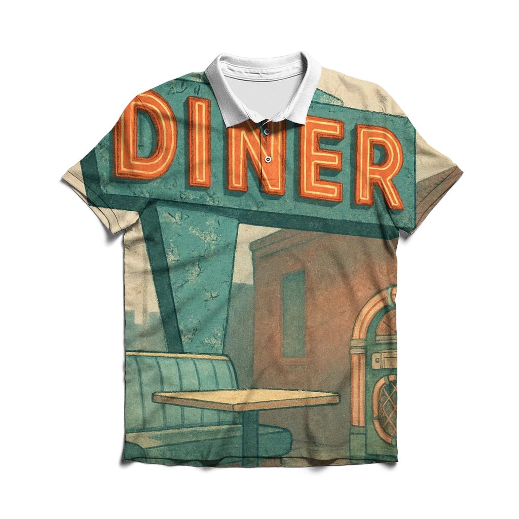 Sunset Boulevard Diner Sign personalized polo shirts
