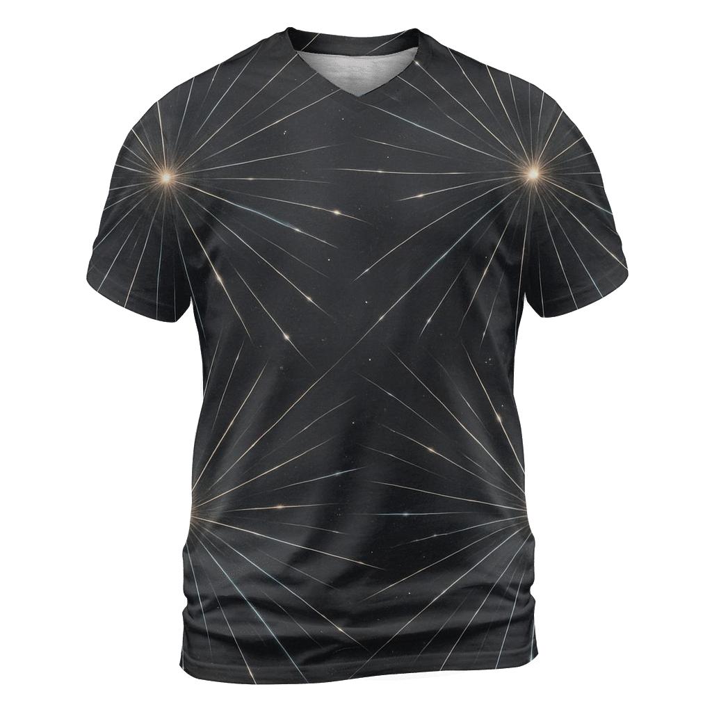 Meteor Trail Radiant Grid trendy printed shirt styles
