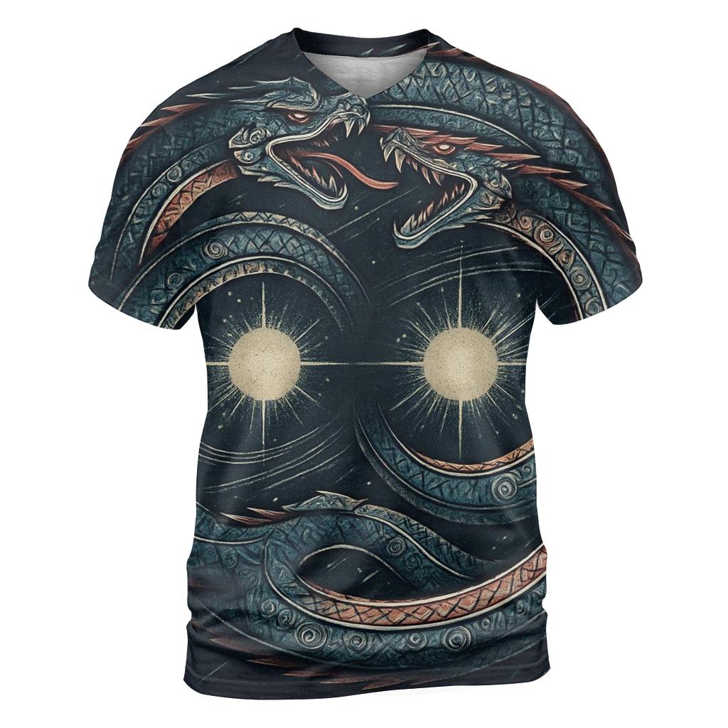 Binary Star Ouroboros Duel creative print fashion shirts